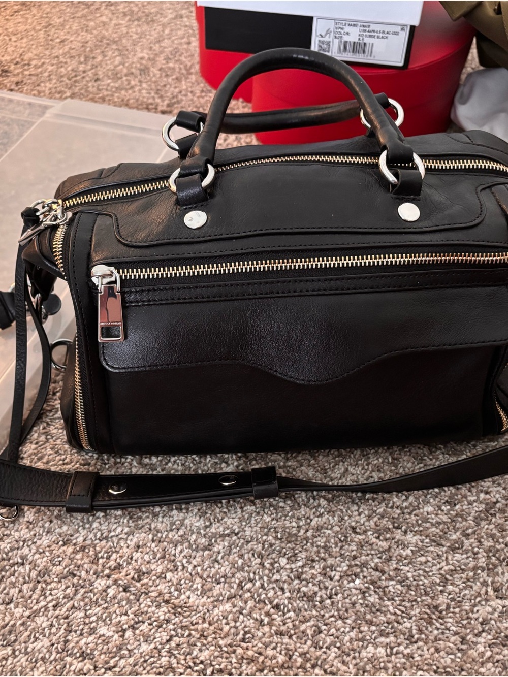 Rebecca Minkoff Black Leather MAB 2.0 Satchel with Silver - Near Perfect Conditi